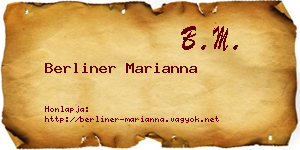 Berliner Marianna névjegykártya